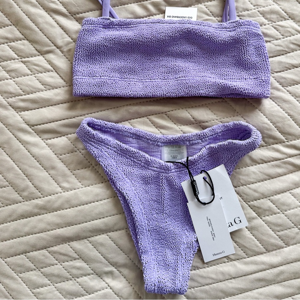 Hunza G lilac Gigi Bikini Set - Two Piece Swimwear - Picture 3 of 6